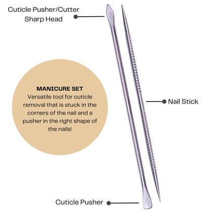 Mundial manicure 3-piece kit showing nipper spatula and stick
