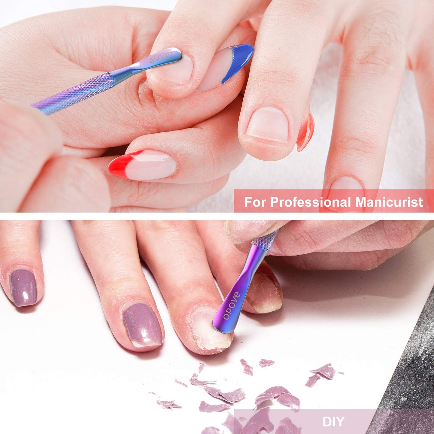 Opove P1 manicure tool showing ergonomic textured handle grip