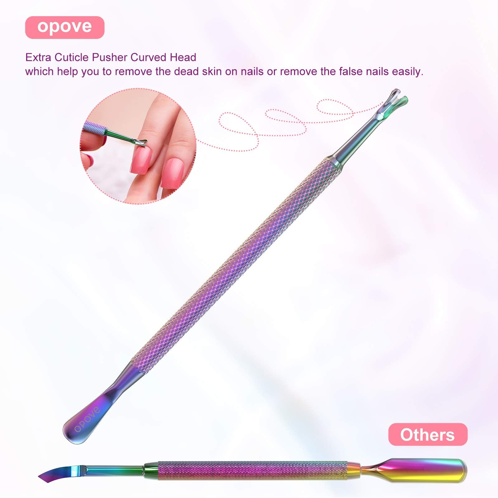 Opove P1 dual ended cuticle pusher and nail remover kit