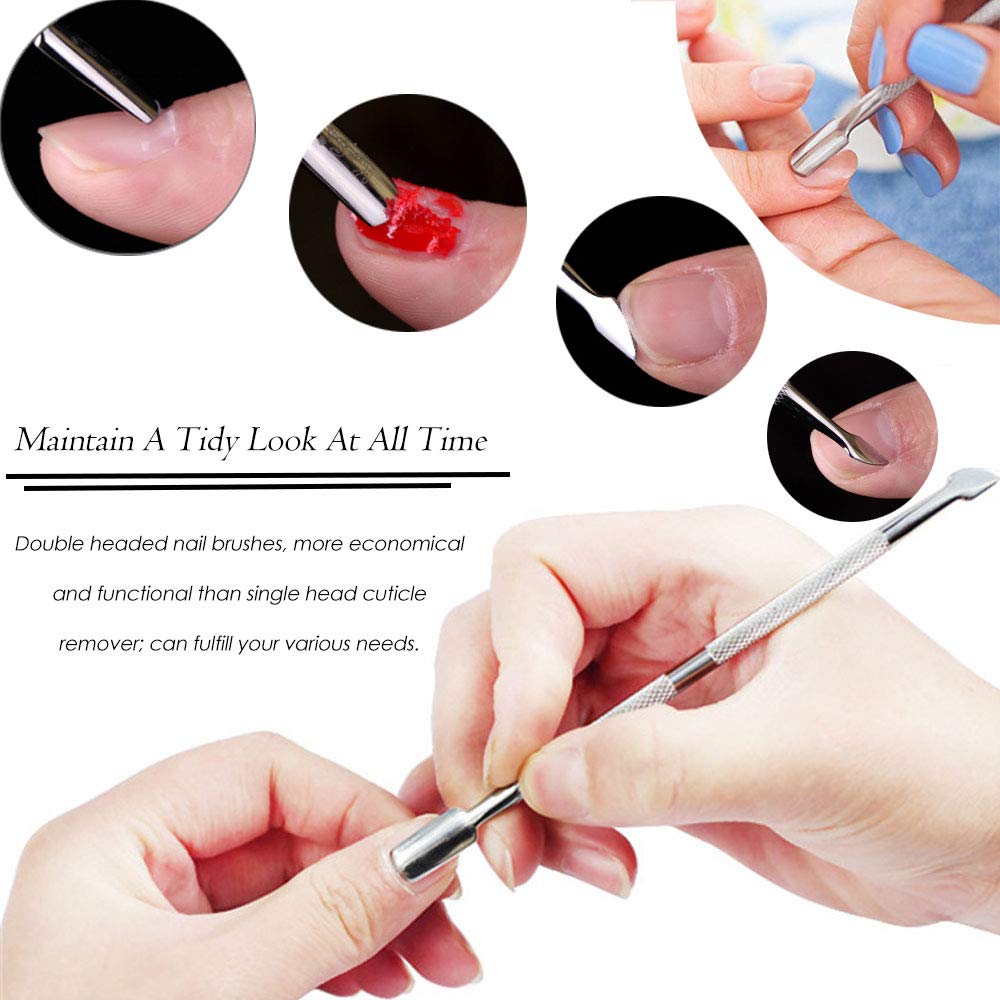 Close up of double ended cuticle pusher and trimmer tools
