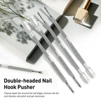 Five piece professional manicure nail tool set displayed