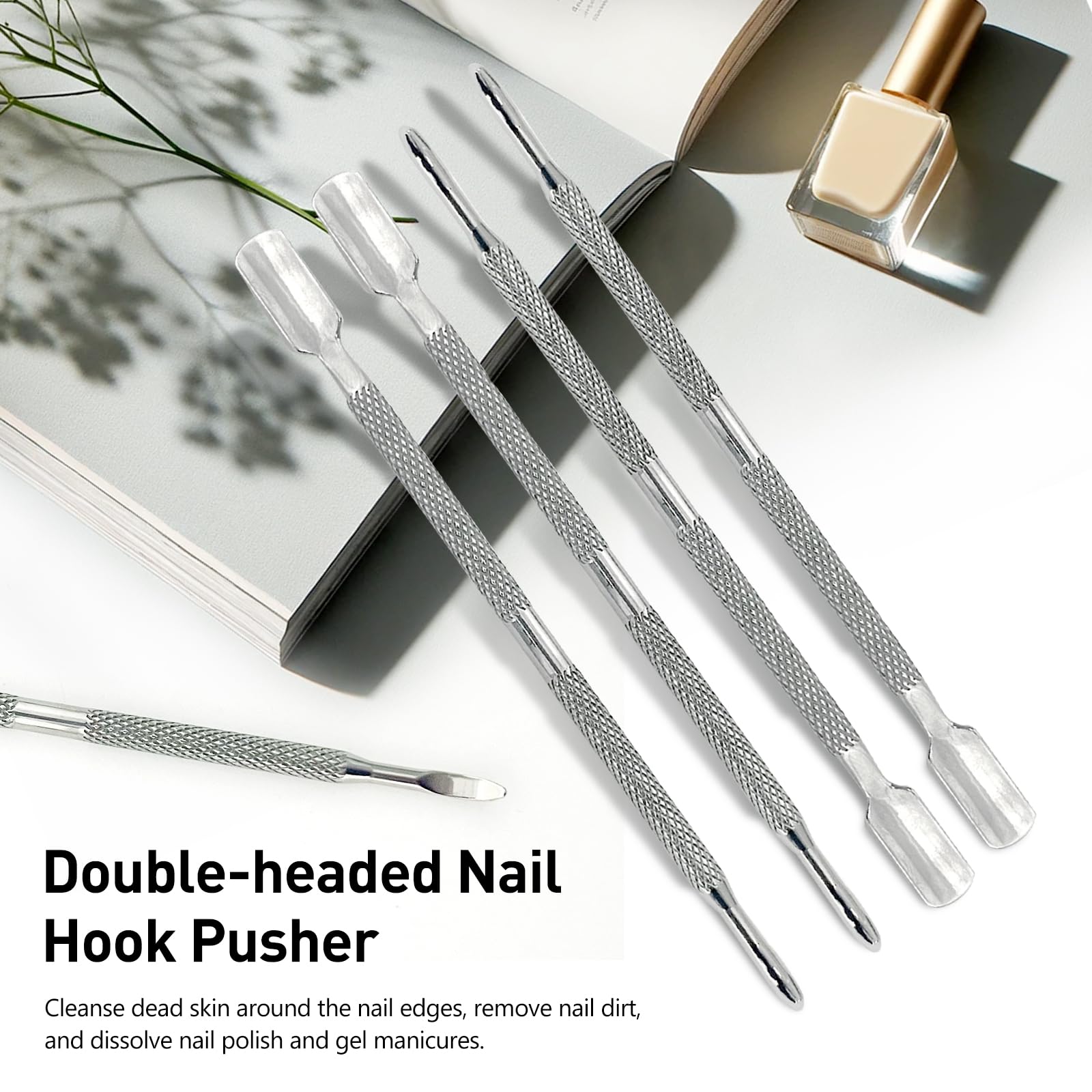 Five piece professional manicure nail tool set displayed