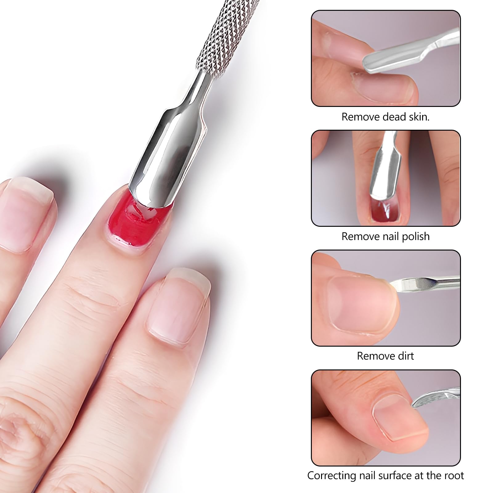 Kootinn cuticle pusher showing spoon and sharp ends