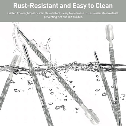 Professional stainless steel nail care tools for salon use