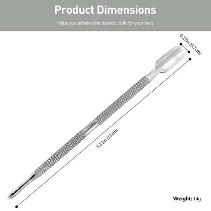 Cuticle pusher set organized for pedicure and manicure