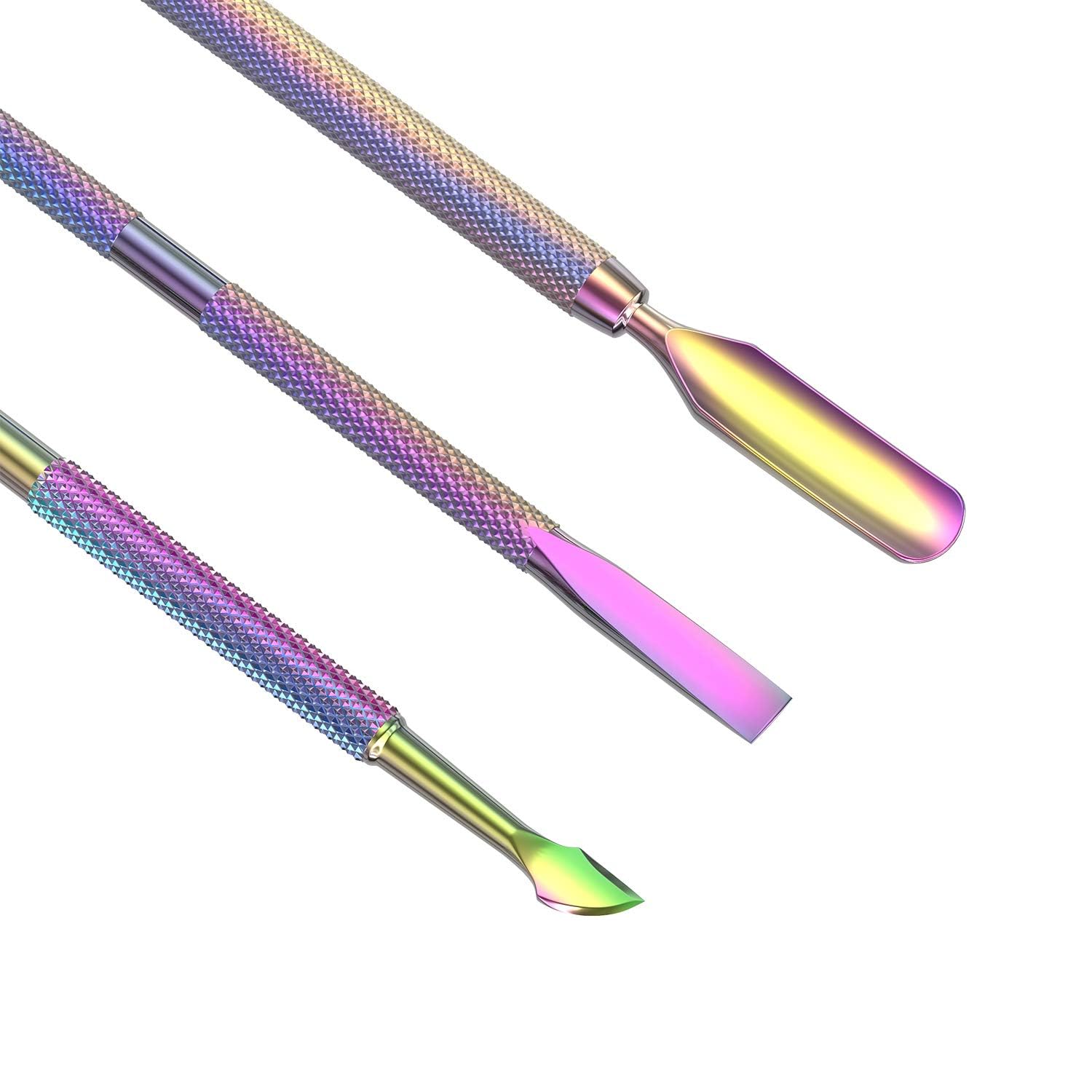 Opove rainbow color cuticle scraper tools for gel polish removal