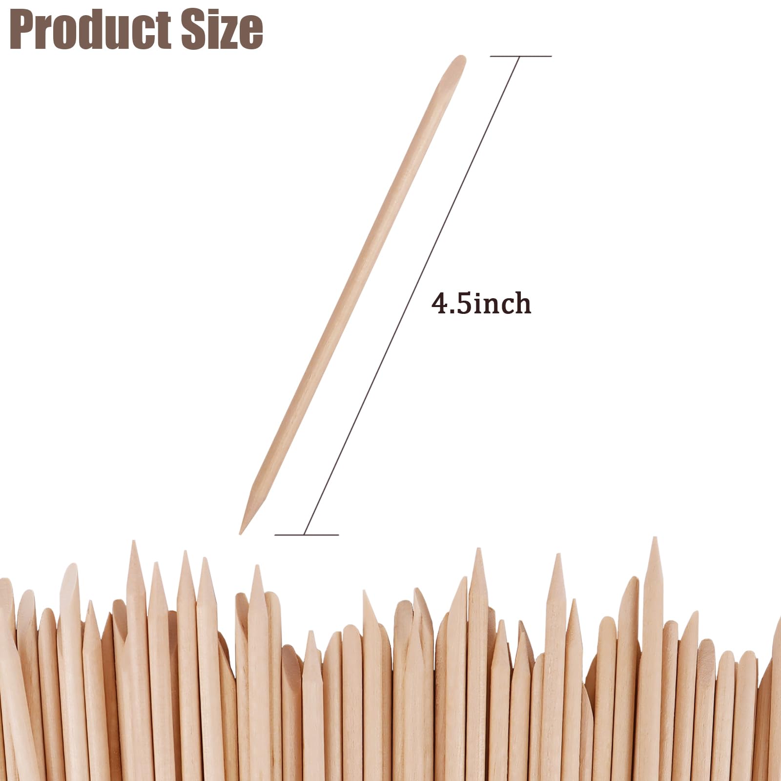 Close up of double ended orange wood nail stick tip