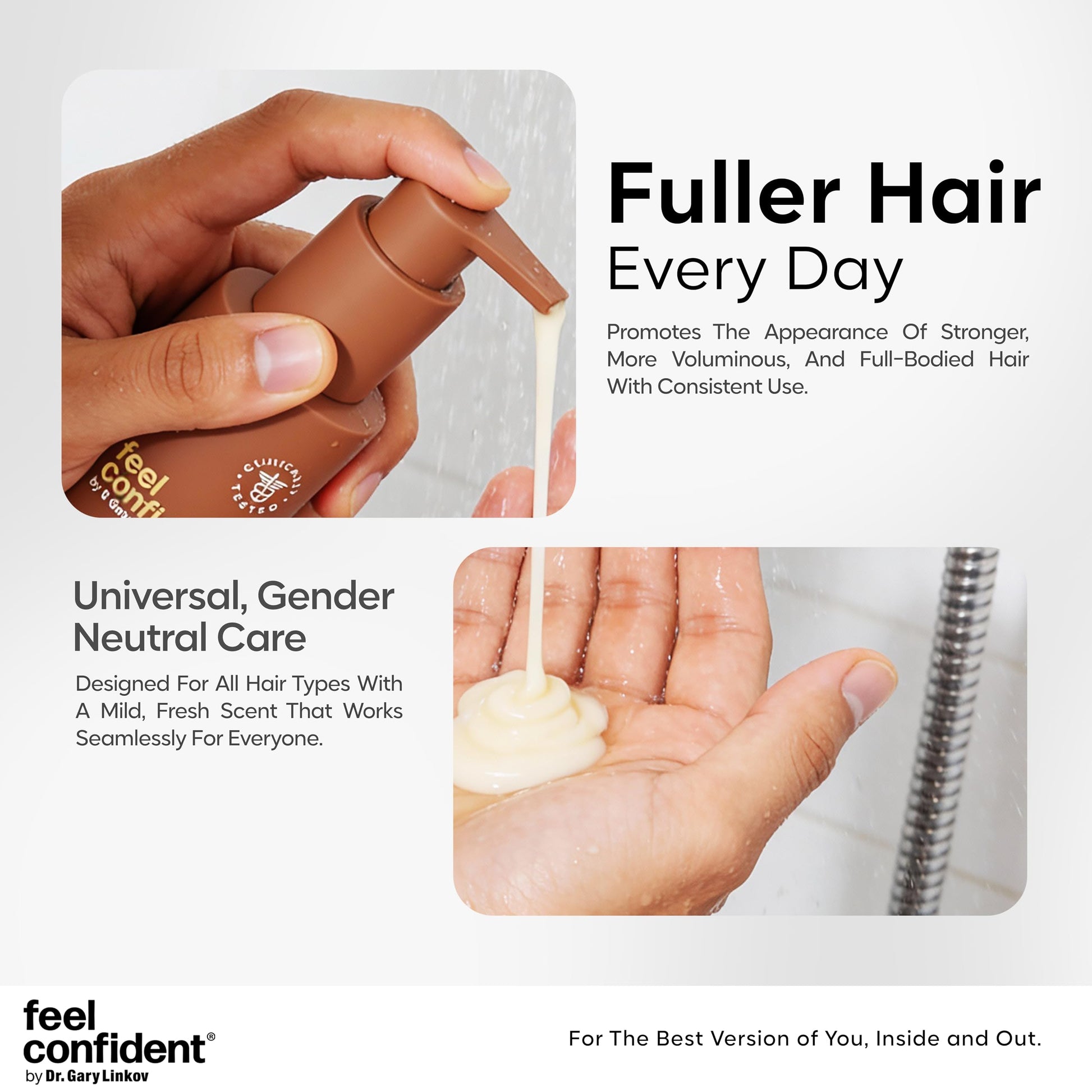 Feel Confident conditioner bottle for fine hair