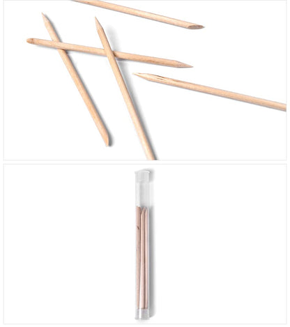 Full set of 5 orange wood sticks for manicure grooming