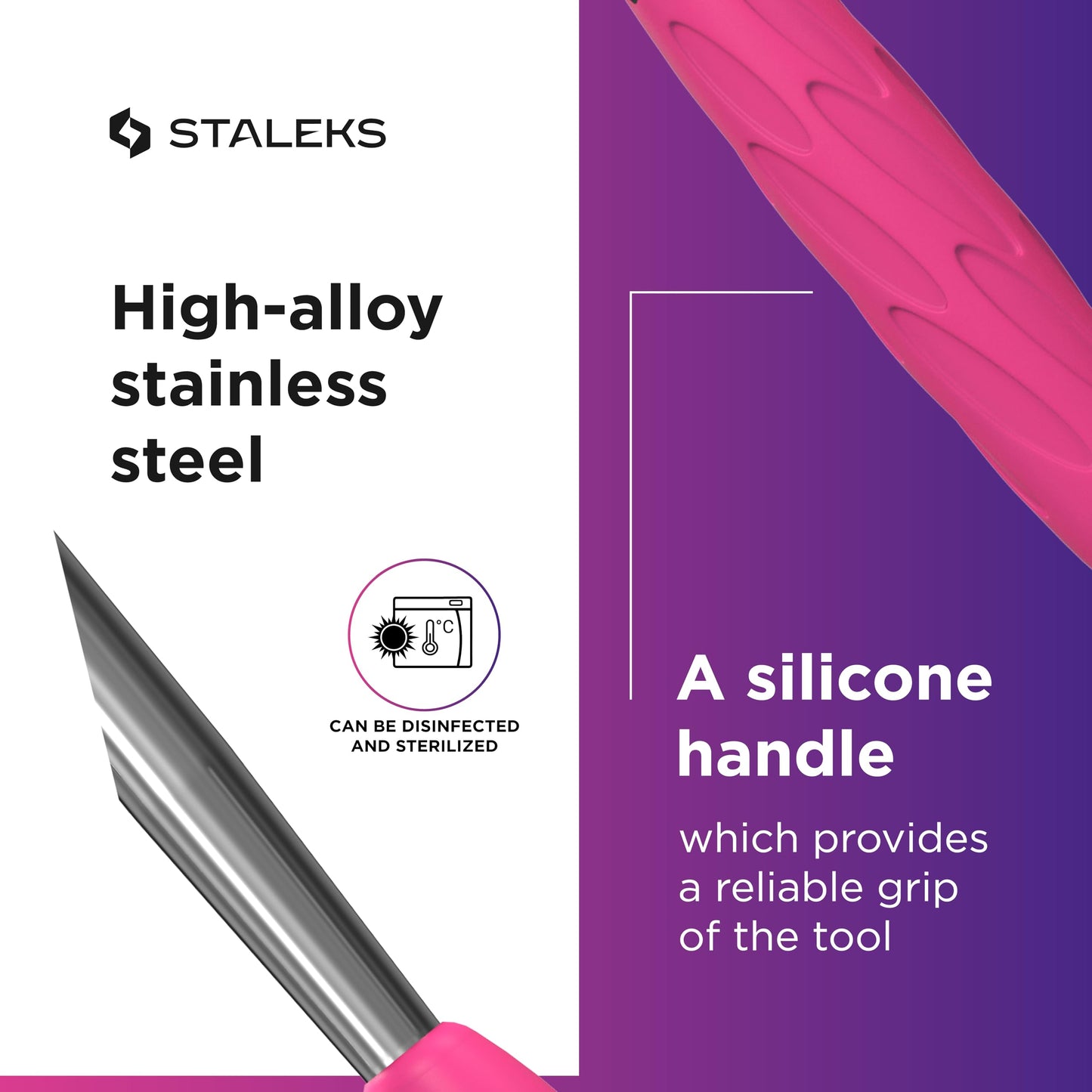 Professional nail instrument for cuticle cleaning and pushing
