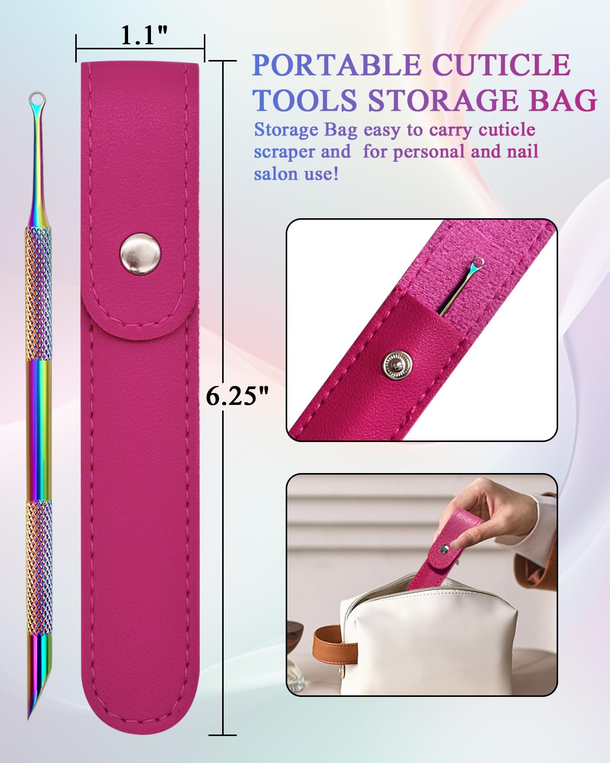 Stainless steel loop cuticle pusher detail