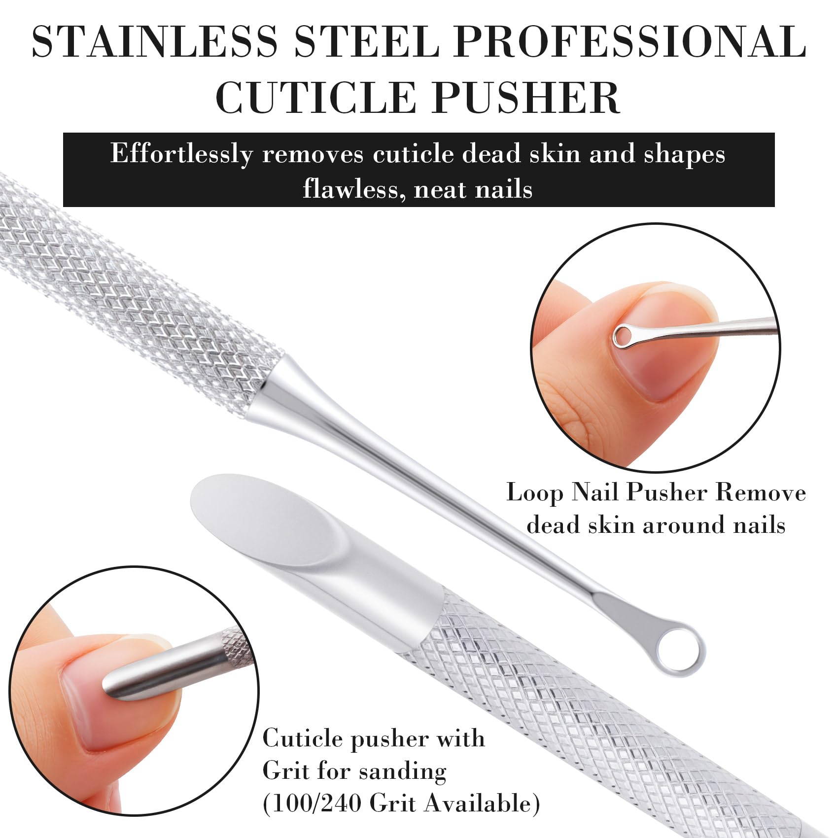 Smallcat cuticle pusher demonstrating replaceable sanding pads