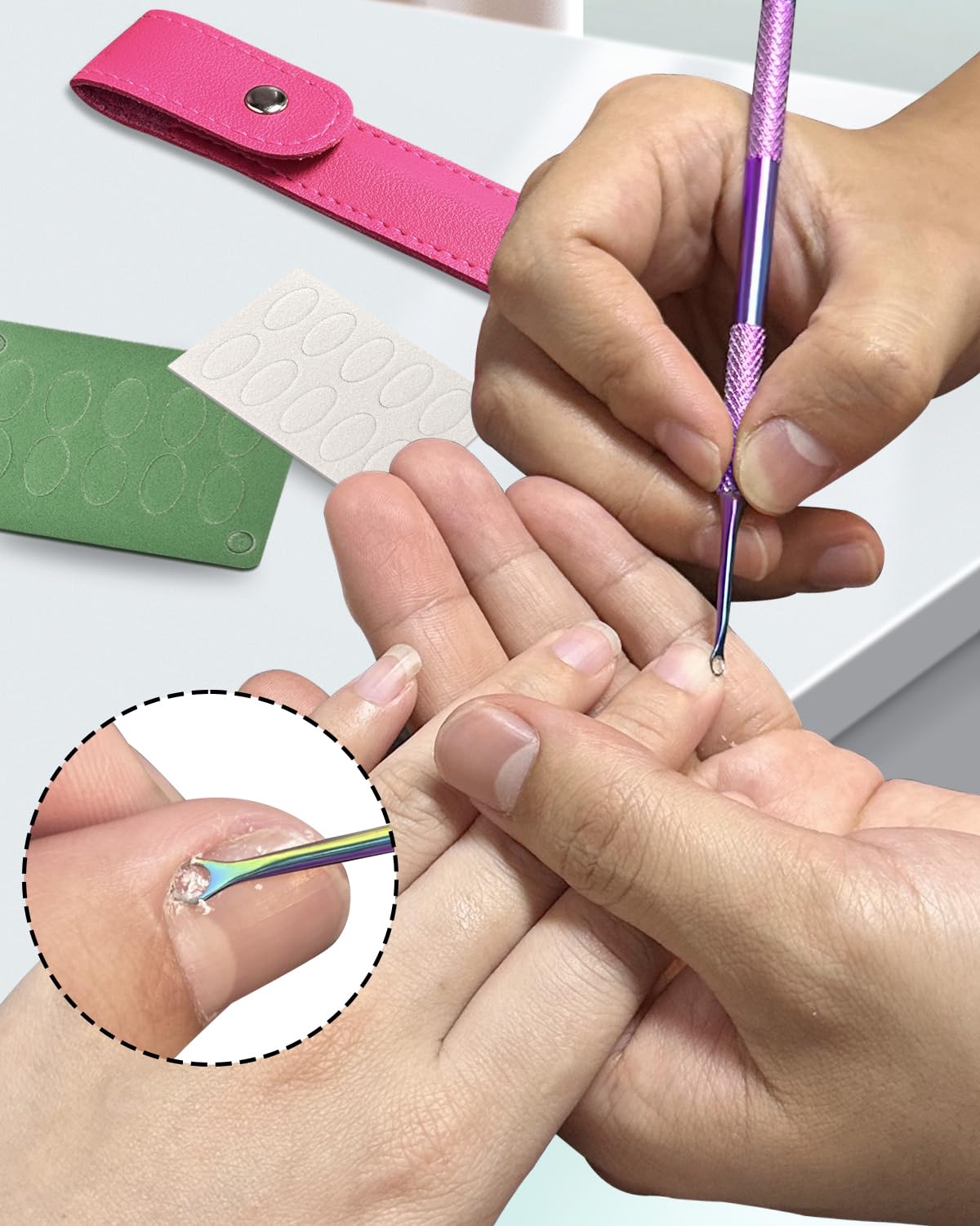 Ergonomic non-slip handle of Kunshnbei nail tool