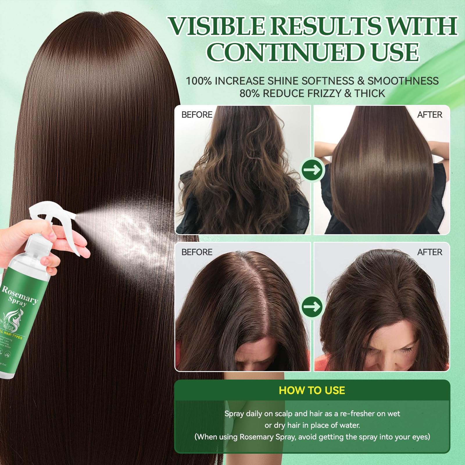 Makof Beauty hair growth spray application on scalp