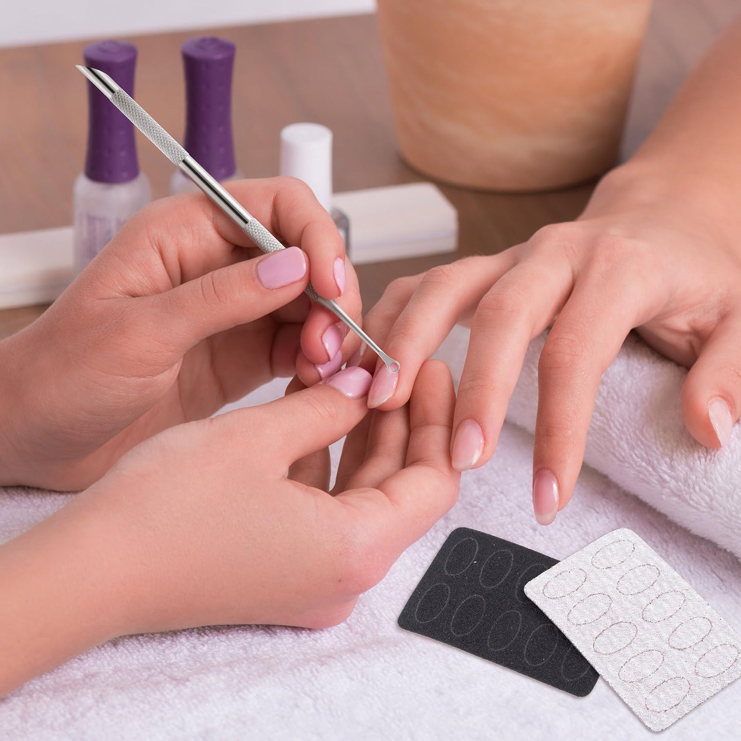 Professional pedicure instrument set with grit files