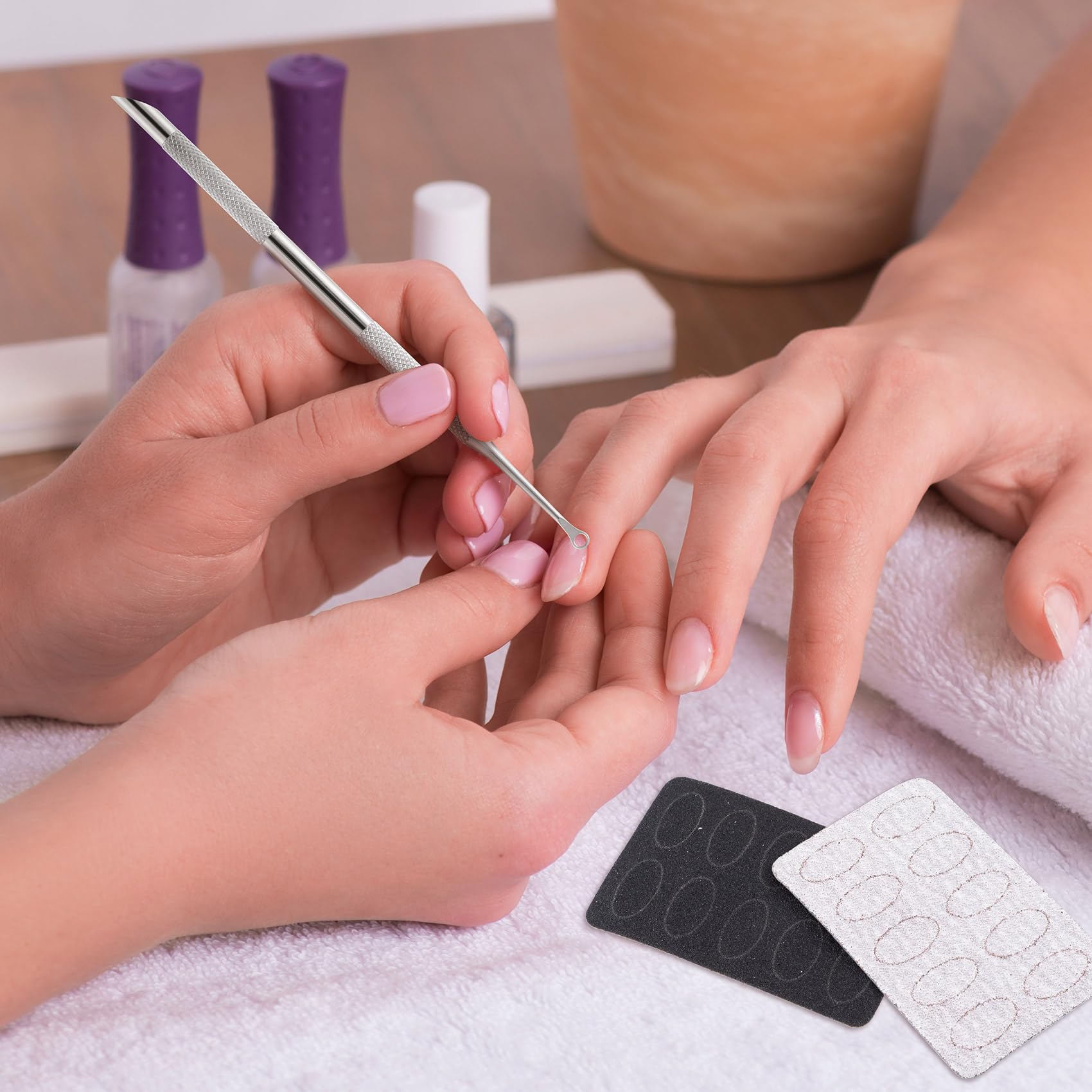 Professional pedicure instrument set with grit files
