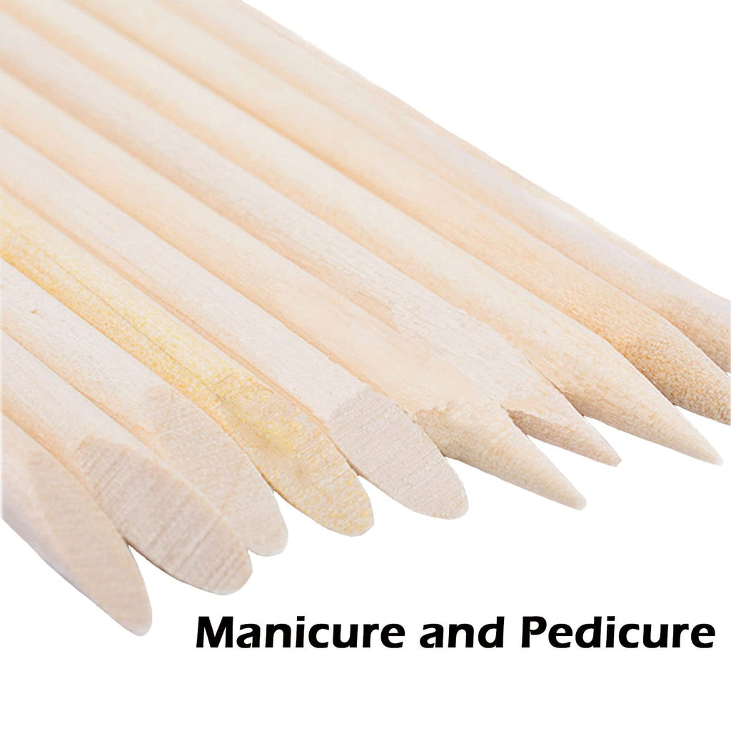 Close up of double sided orange wood stick tips