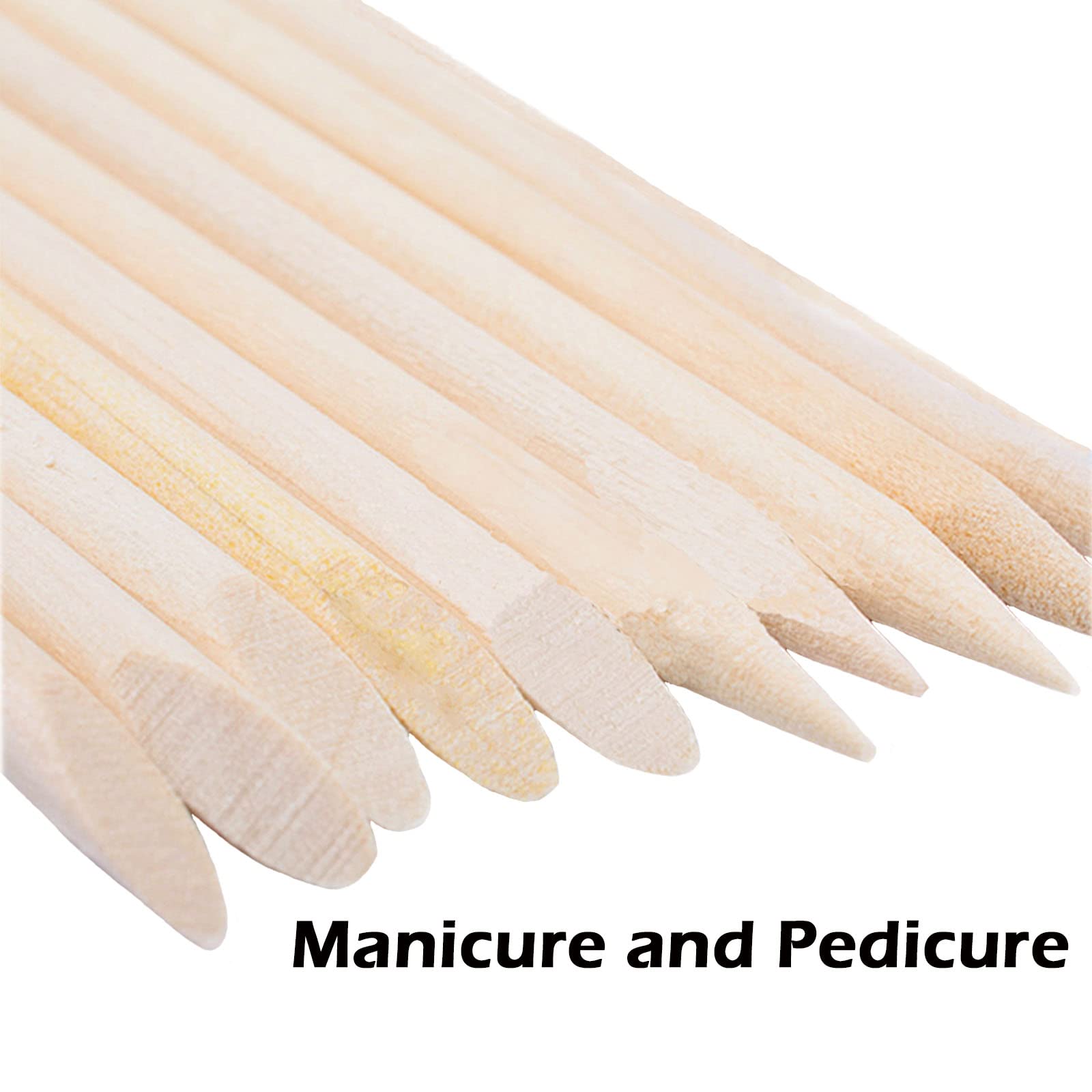 Close up of double sided orange wood stick tips