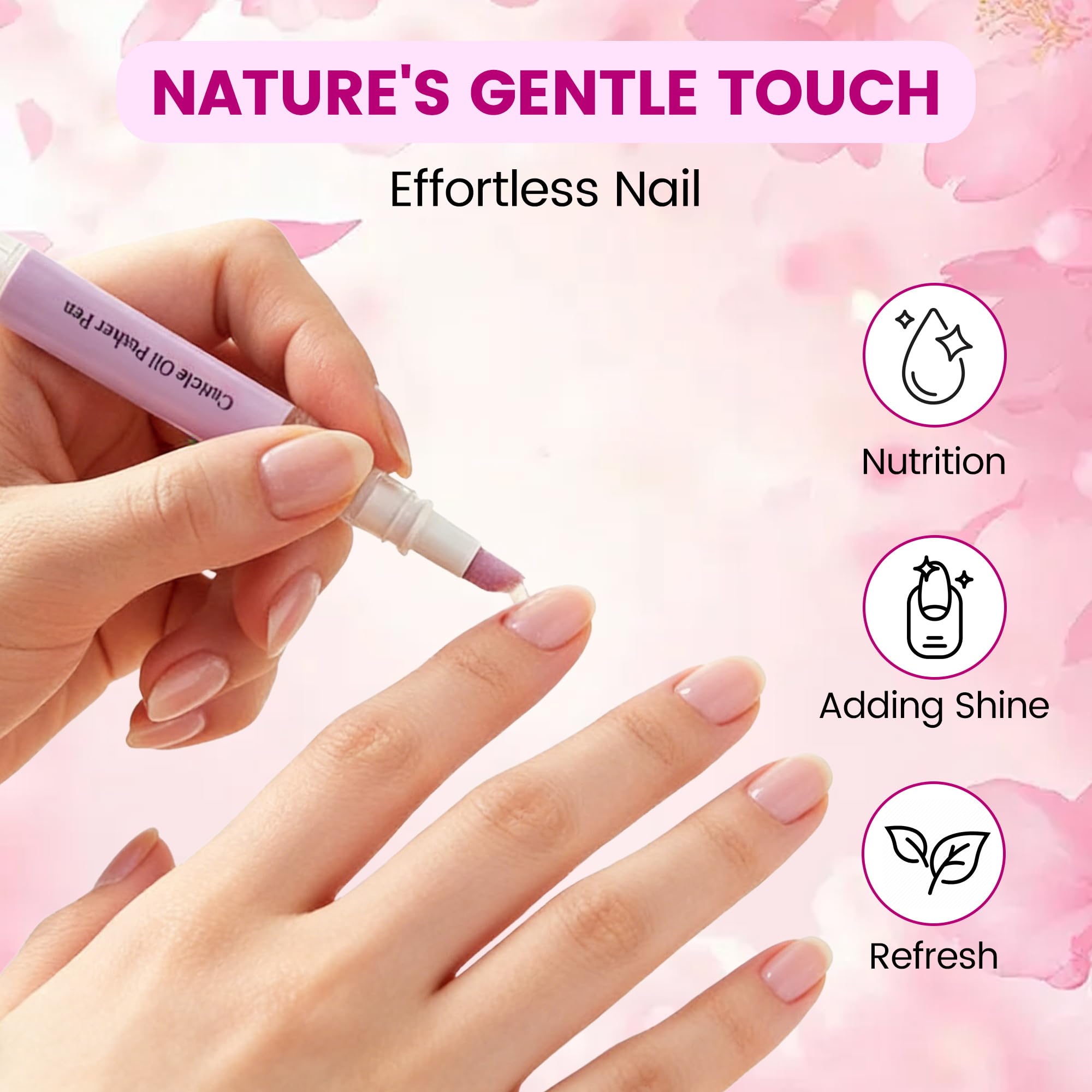 Lavender scented two in one cuticle remover pen with twist activated dispensing cap