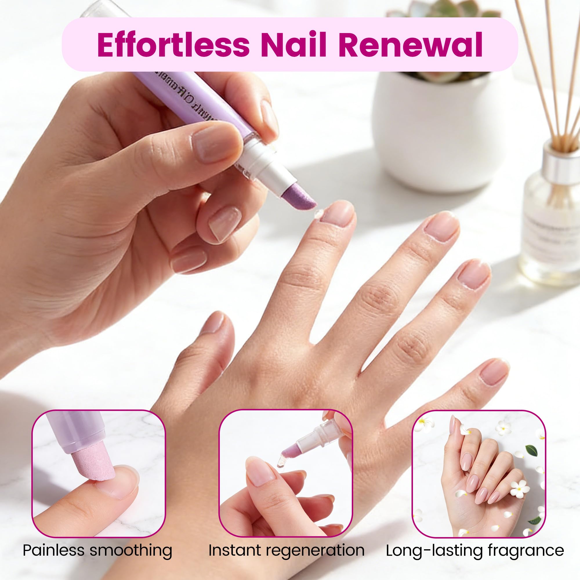 Nourishing nail oil applicator conditioning dry cuticles and repairing painful hangnails