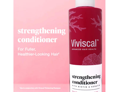 Viviscal hair thickening conditioner pink tube showing product details and active ingredients