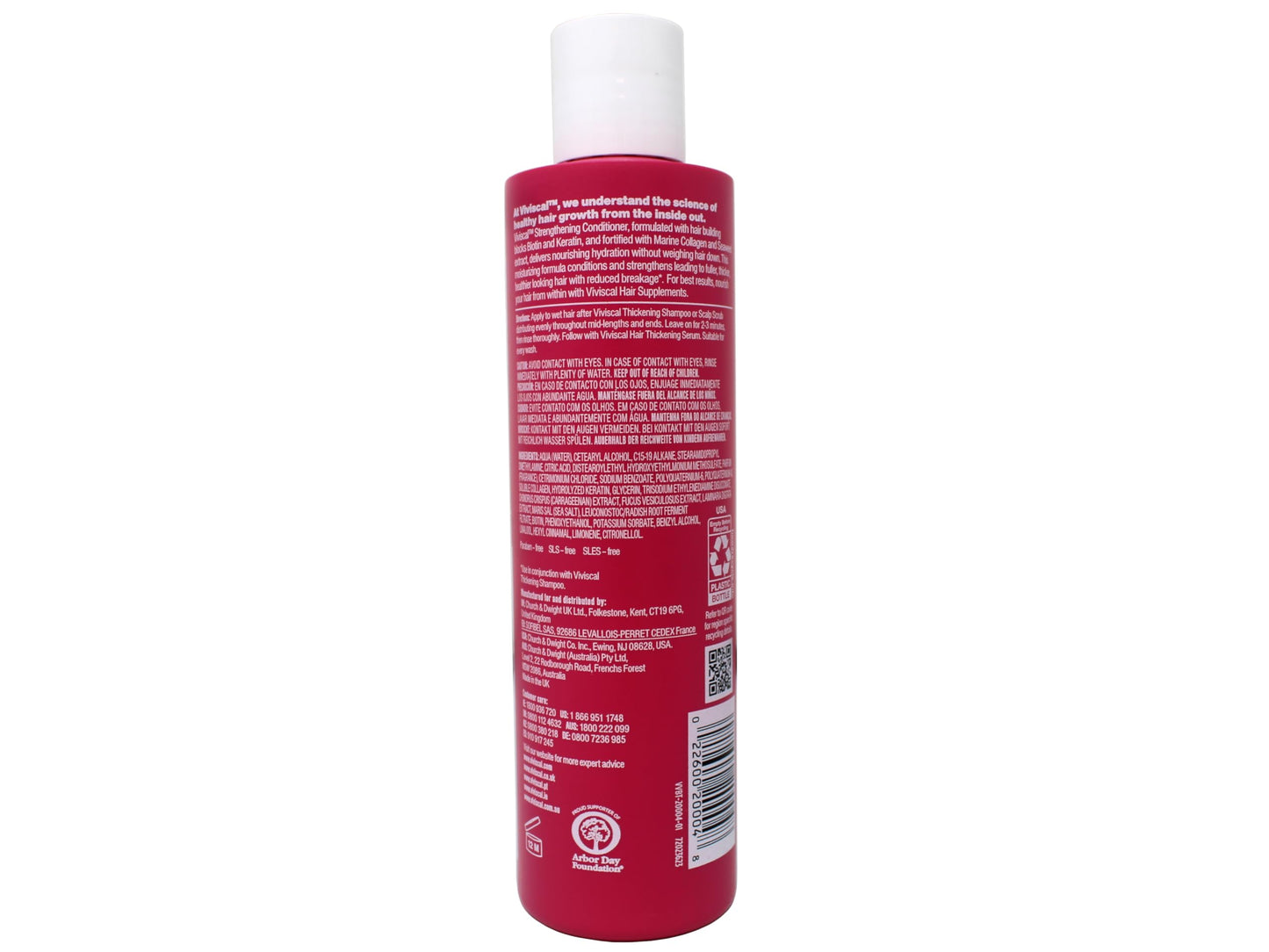 Viviscal imported scalp nourishing conditioner bottle showcasing the 250ml size specifications