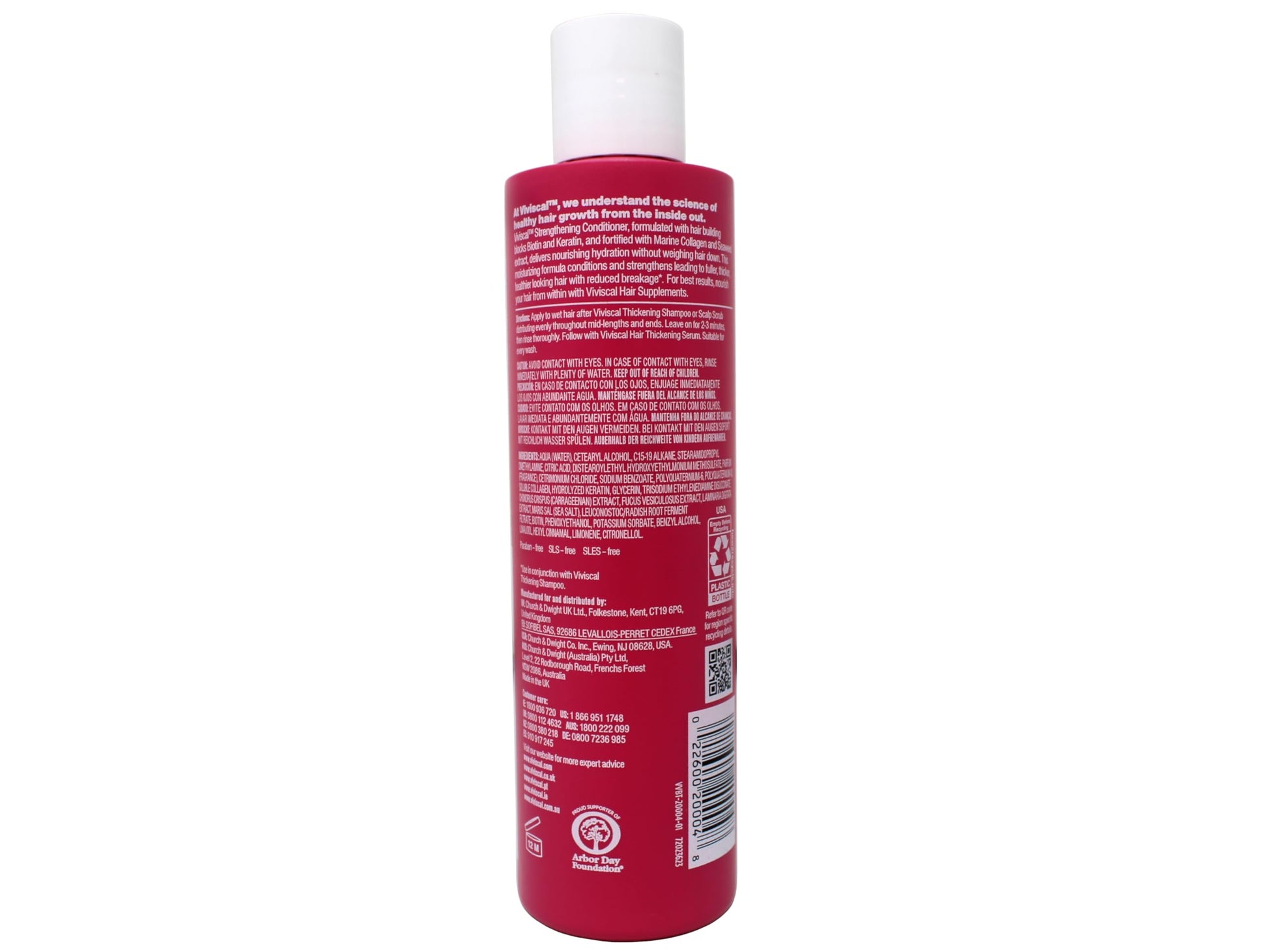 Viviscal imported scalp nourishing conditioner bottle showcasing the 250ml size specifications
