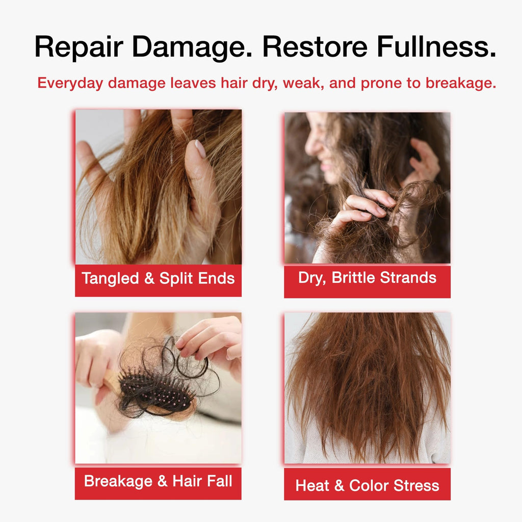 Hair Labs keratin and biotin hair treatment texture display
