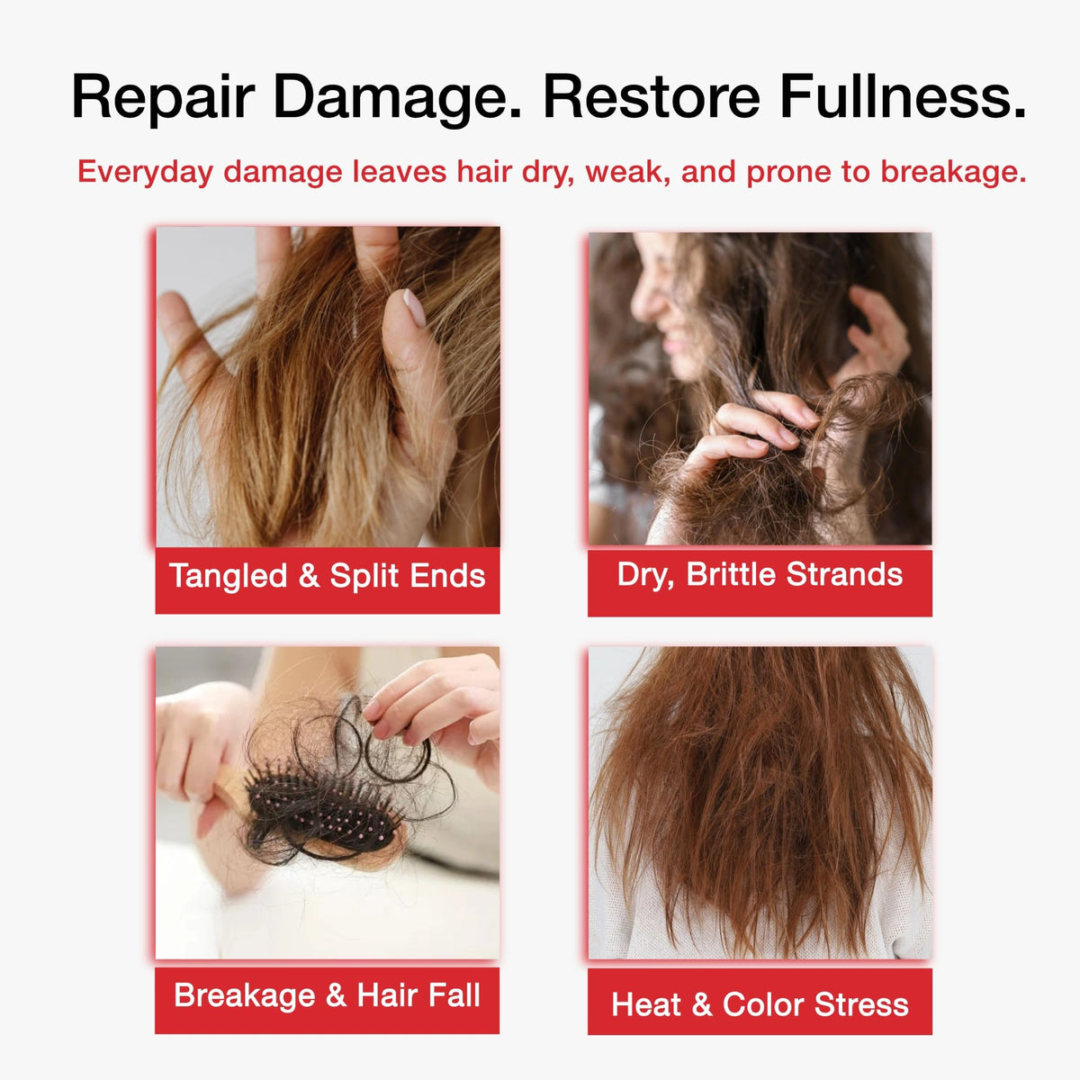 Hair Labs keratin and biotin hair treatment texture display