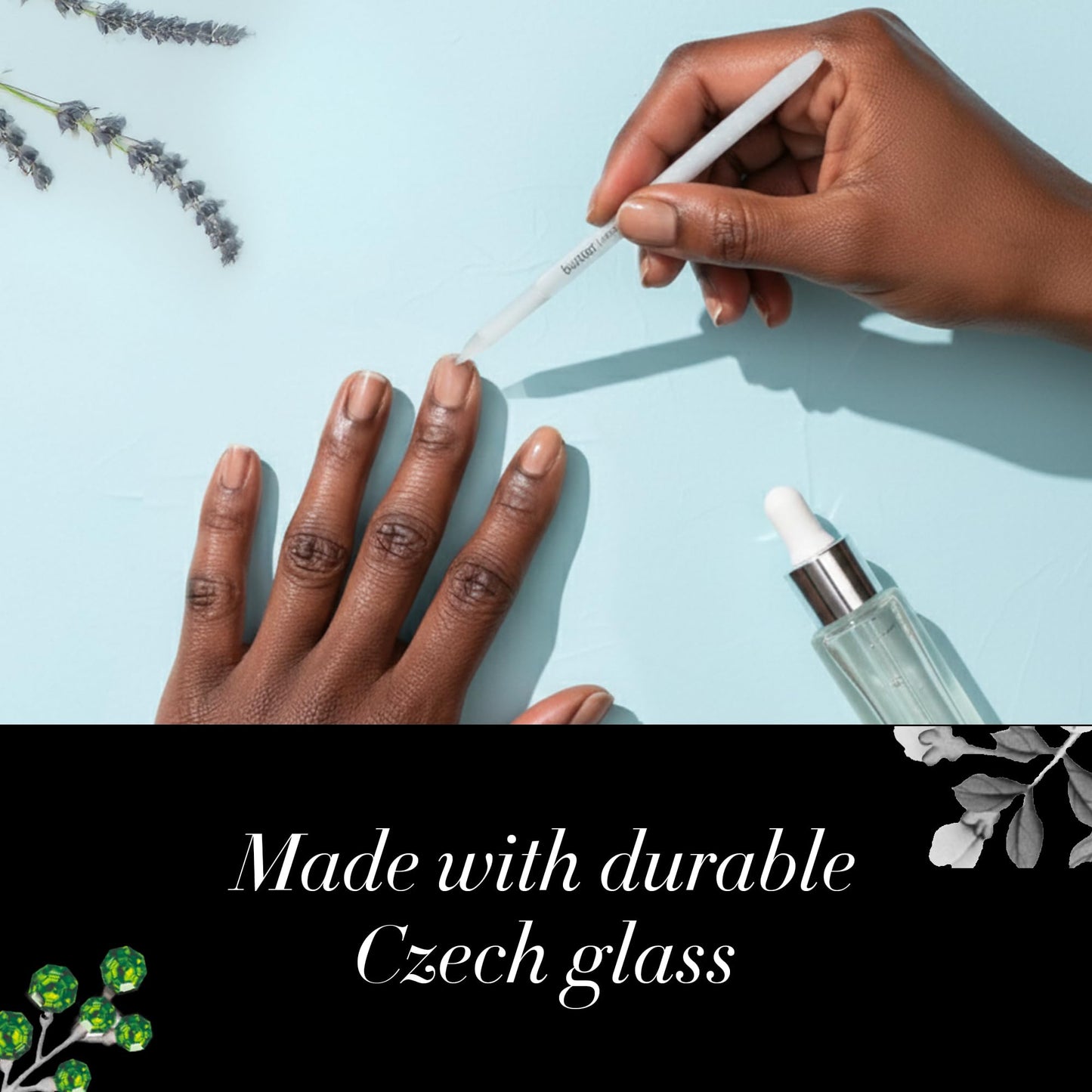 Butter London professional manicure glass tool in velvet pouch