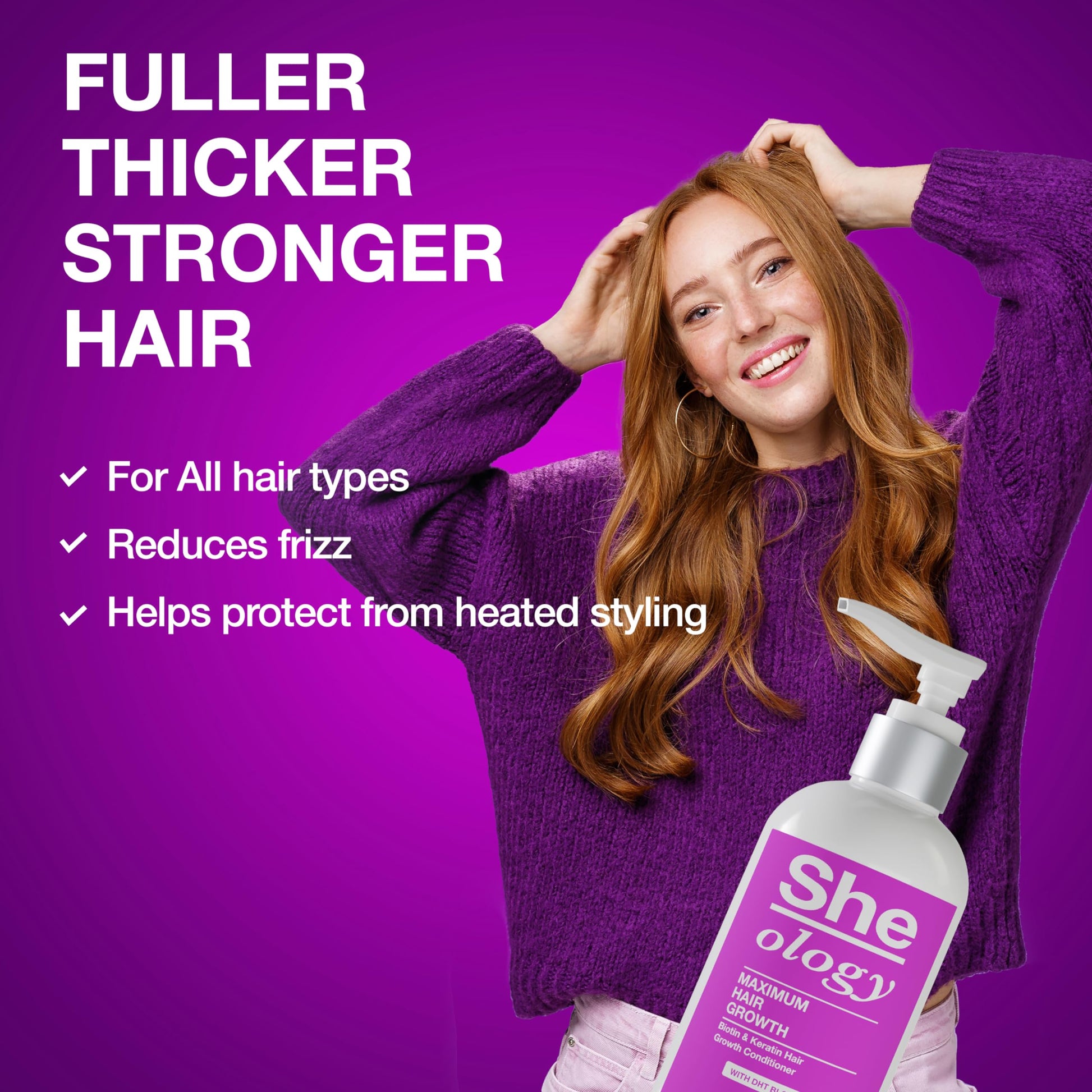 Back label of Sheology thickening conditioner showing natural ingredients
