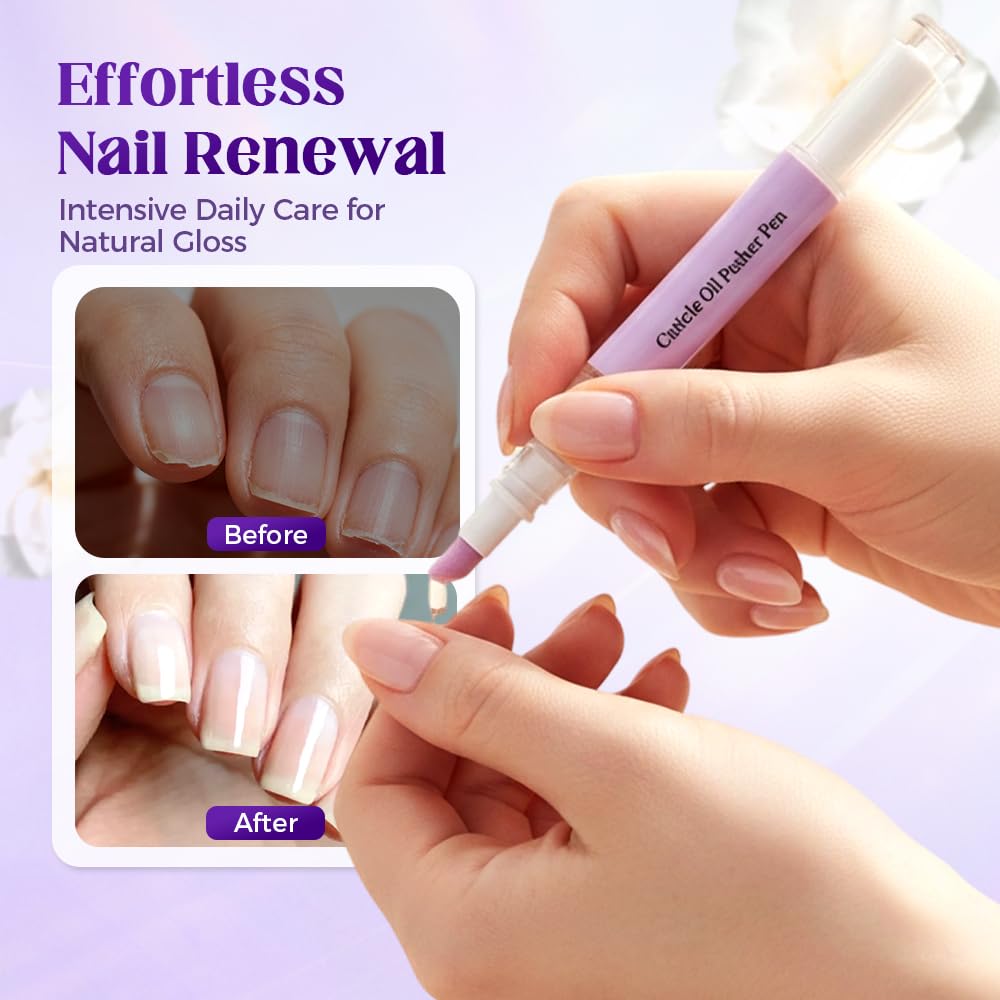 Two pieces of Shellfairy lavender oil nail care pens displayed side by side against a clean background.