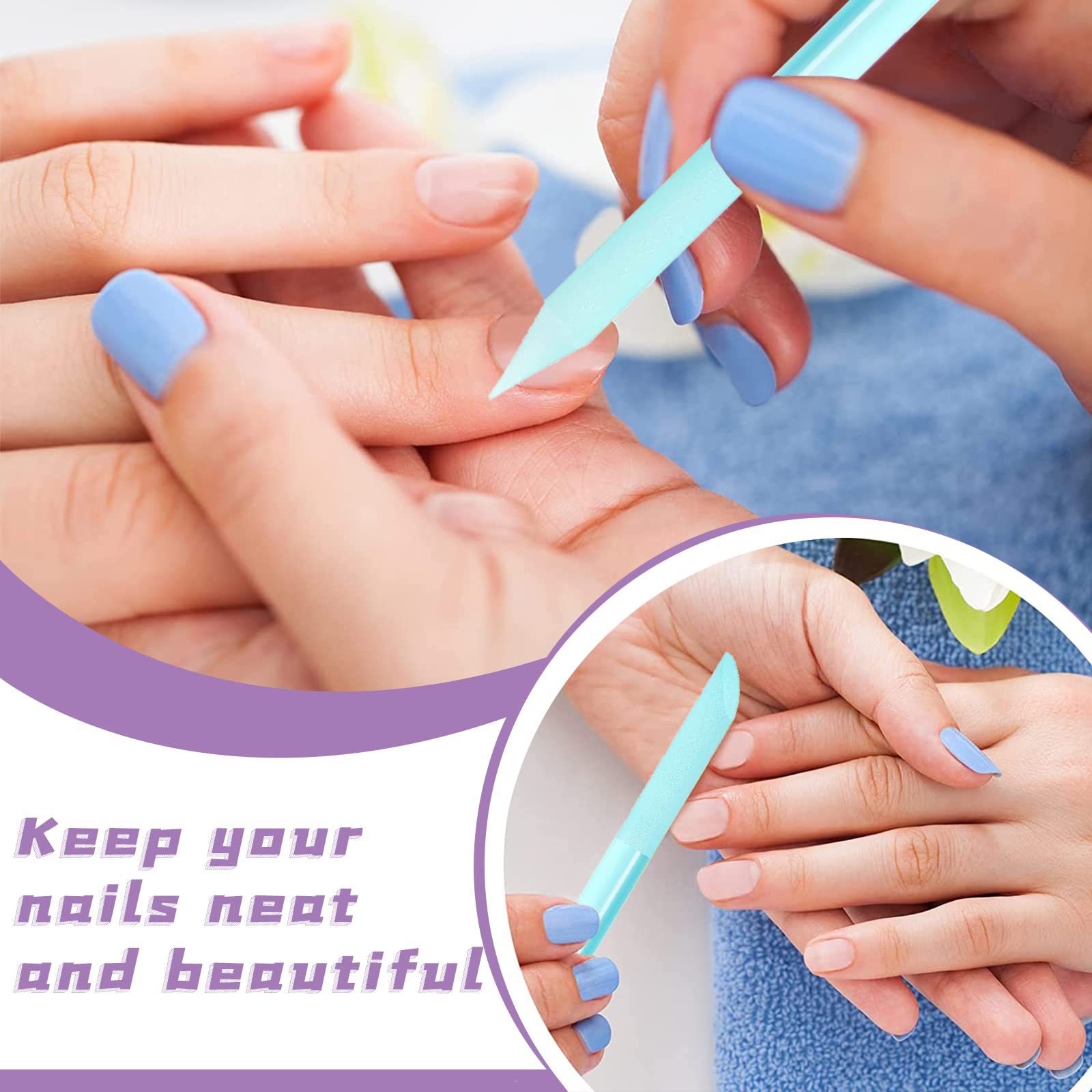 Demonstration of bevelled edge on natural fingernail cuticle