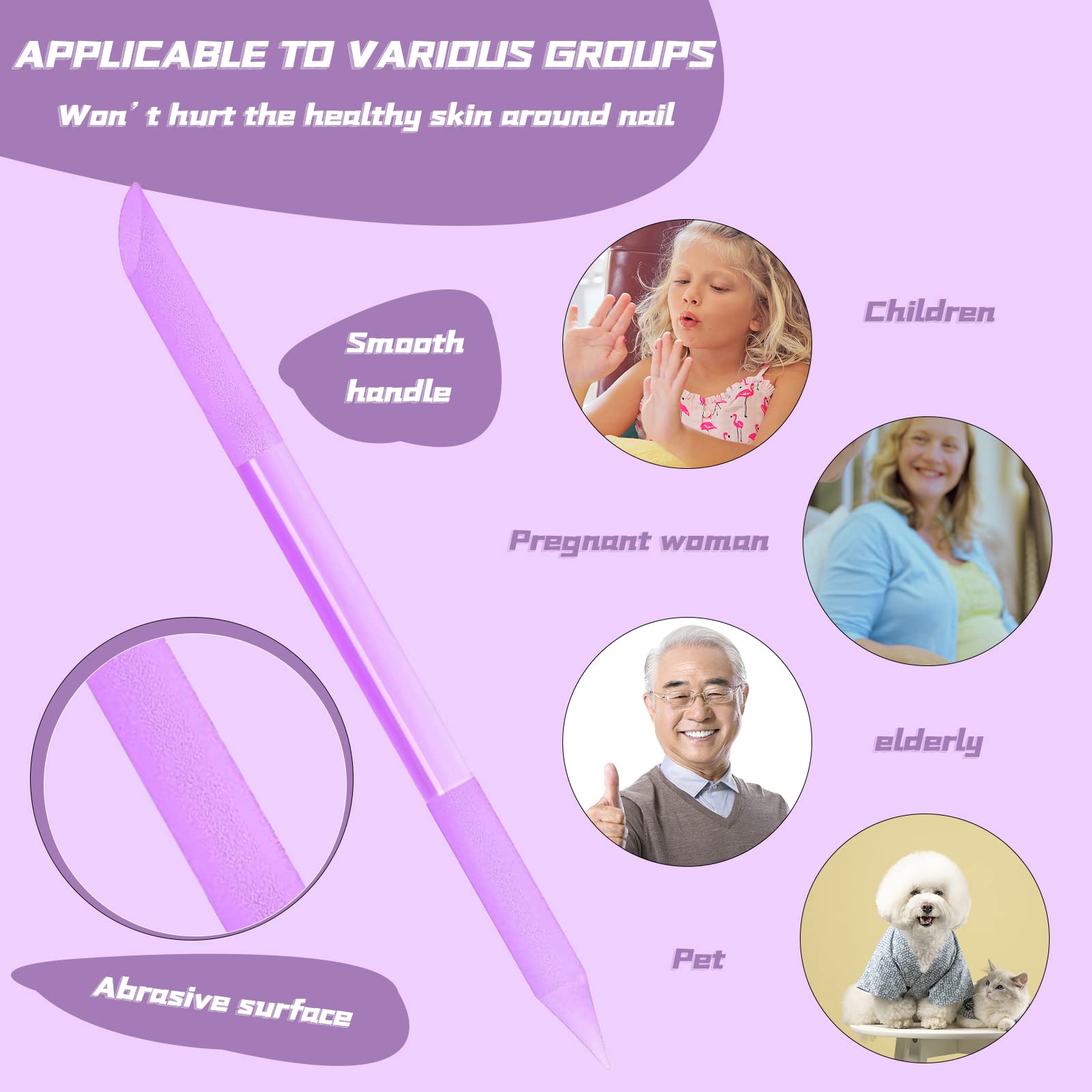 Pointed tip of Heemeei glass cuticle pusher cleaning nail edge