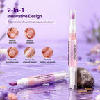 JODSONE cuticle pusher tip gently cleaning dead skin off the nail plate.