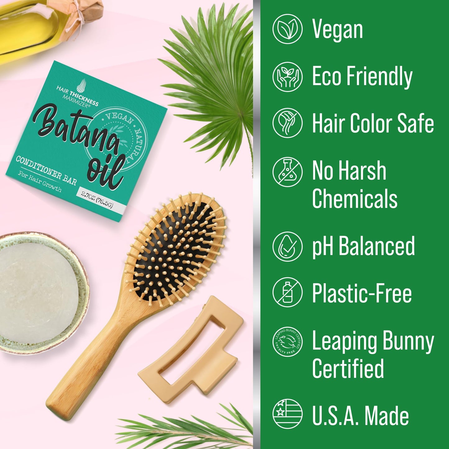 Vegan and plastic free Batana oil hair care bar