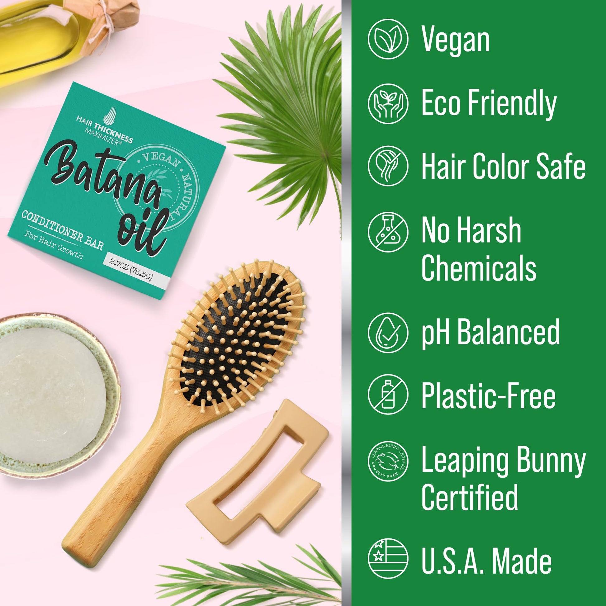 Vegan and plastic free Batana oil hair care bar