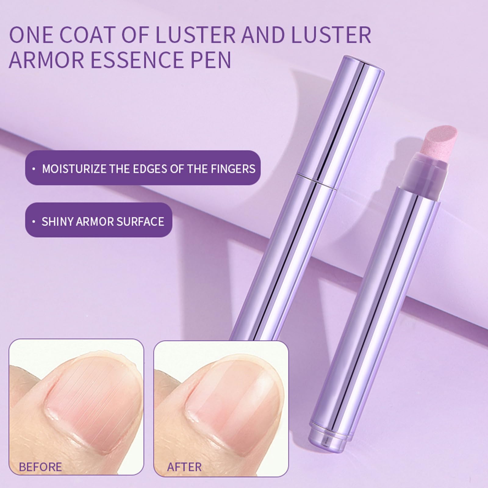 Close-up of the ceramic tip on the Gellen cuticle remover pen exfoliating dry dead skin.