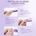 Before and after results of using the Gellen ceramic nail pusher oil pen on stubborn hangnails.