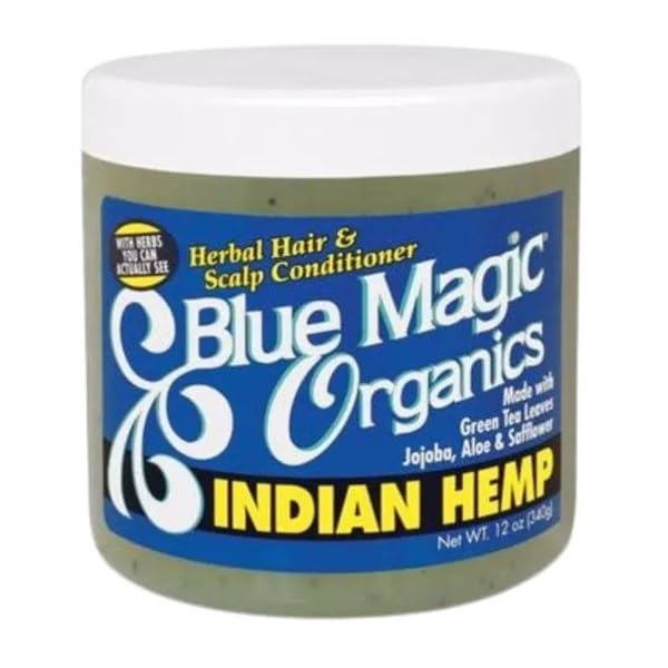 Blue Magic Bergamot hair conditioner jar label