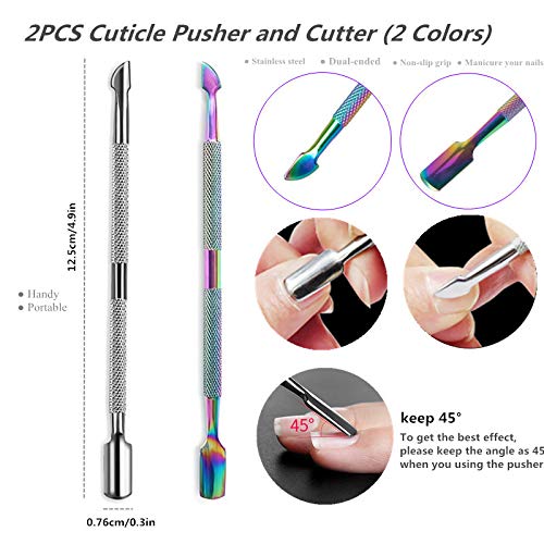 Close up of dual head cuticle pusher tool tip