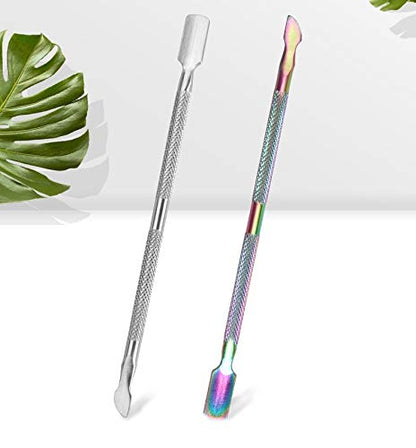 Professional nail care cuticle pusher and scraper tools