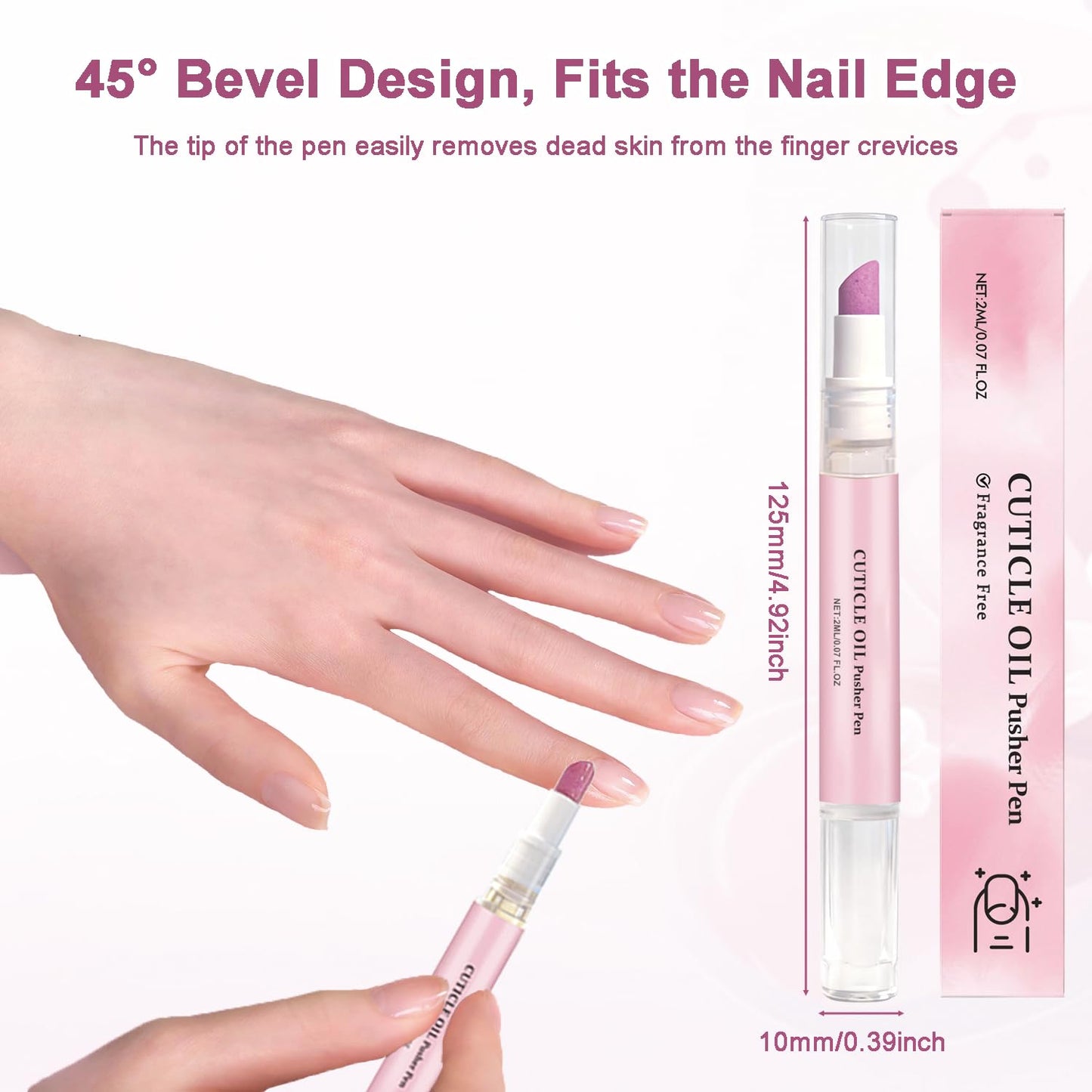 Before and after comparison of dry damaged nails repaired with the fragrance-infused nourishing cuticle pen