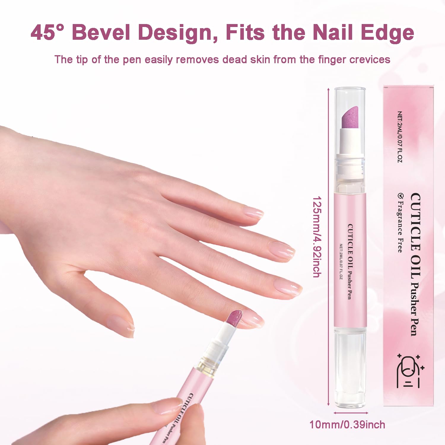 Before and after comparison of dry damaged nails repaired with the fragrance-infused nourishing cuticle pen