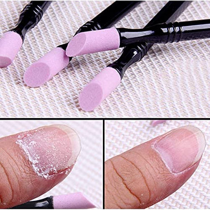 Close up view of textured pumice stone tip for nail exfoliation
