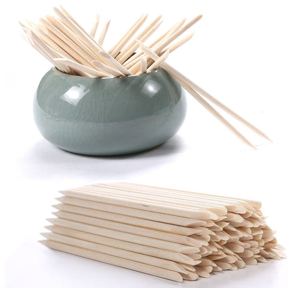 Full pack of 100 orange wood sticks for pedicure