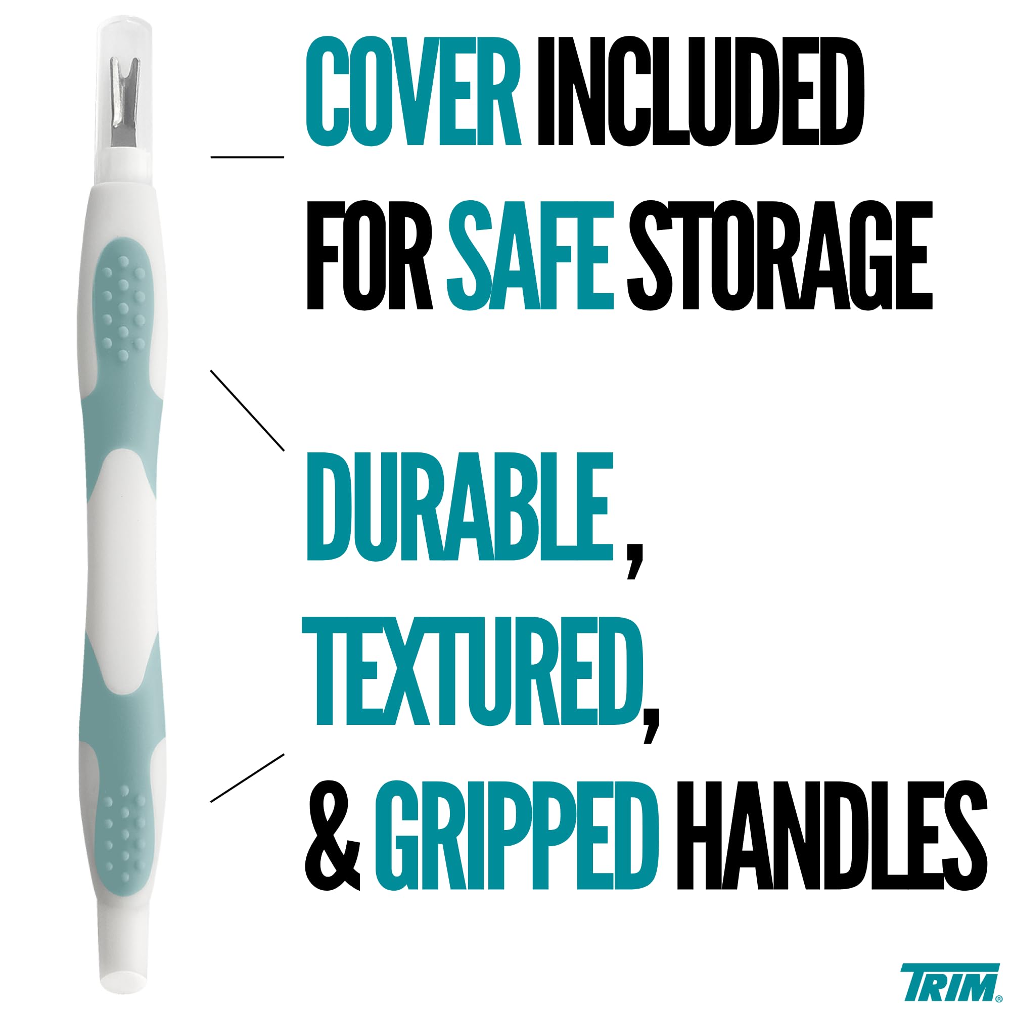 Trim dual ended cuticle implement in packaging