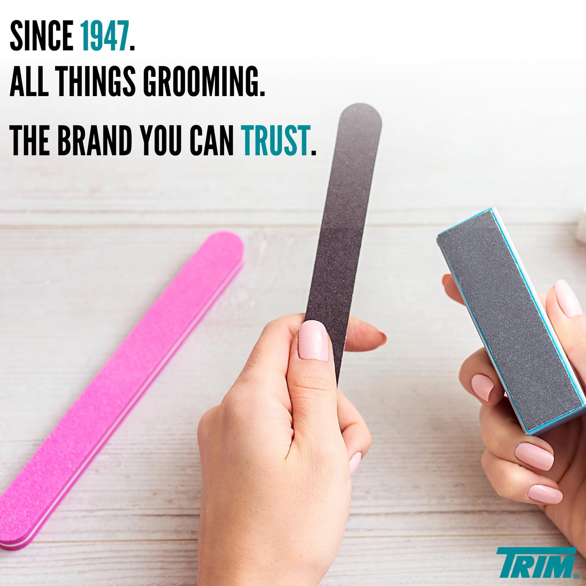 Side profile of Trim easy hold nail care tool handle texture