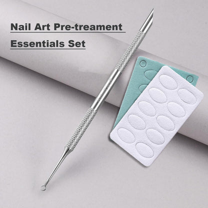 Cuticle pusher set with various grit replacement pads