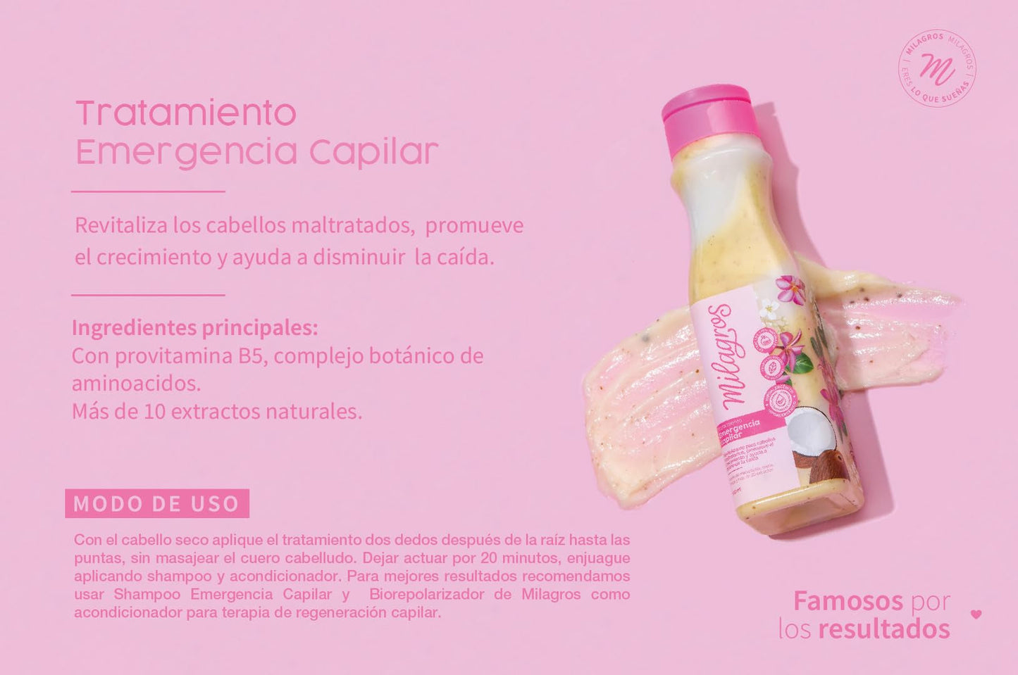 Milagros natural Colombian hair repair treatment bottle